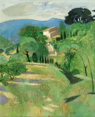 René Genis, Provence aux coquelicots, Oil on canvas