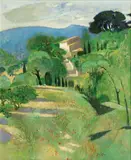 René Genis, Provence aux coquelicots, Oil on canvas