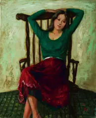 Shen Che-Tsai, Lady Seated in a Chair, 1981, Oil on canvas