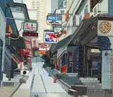 Choi So Young, Soho Street, Hong Kong, 2013, Denim on canvas