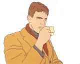 Jun Hasegawa, Man with Tea, 1996, Gloss paint on MDF board