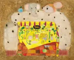 Yellow Room by Tomoko Nagai, 2020, Watercolor, color pencil on paper mounted on panel, sold Jul 2021