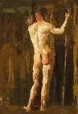Qi Sha, Man, Oil on canvas