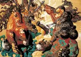 Chen Liu, The Celestial Battle - Broadsword and Knife, 2007, Oil on canvas