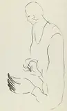 Woman Gazing by Sanyu, 1920-1930s, Ink on paper, sold Dec 2017