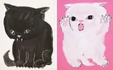 Katharina Arndt, Angry Kitty #7; Angry Kitty #9 (a set of 2), 2023, Acrylic on canvas