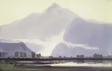 Shiy De-jinn, Morning Scenery in Puli, 1980, Watercolor on paper