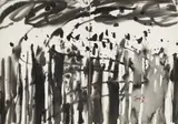 T'ang Haywen, Abstract (diptych), Ink on paper