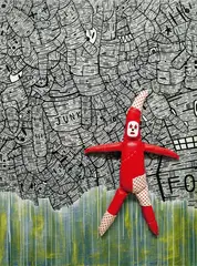 Eddie Kang, Storyteller, 2008, Mixed media on canvas