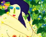 My Girlfriend by Walasse Ting, 1979, Acrylic on canvas, sold Dec 2009