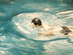 Agus Suwage, Swimming, 2006, Oil on canvas