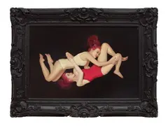 Lee Chen-dao, Cat Fight V, 2013, Oil on canvas, classical frame