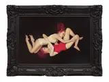 Lee Chen-dao, Cat Fight V, 2013, Oil on canvas, classical frame
