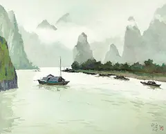 Pang Jiun, Guilin Scenery, 2008, Oil on canvas