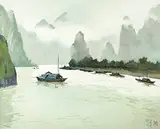 Pang Jiun, Guilin Scenery, 2008, Oil on canvas