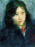 Qi Sha, Female Country Teacher, Oil on canvas