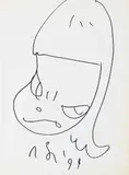 Untitled by Yoshitomo Nara, 1999, Marker pen on paper, sold Dec 2018