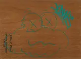 Kaws, Cloud Drawing, 2010, Metallic green paint, wood