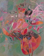 Michell Hwang, Queen's Black Cat, 1992, Oil on canvas