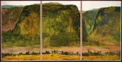 Yang Hsing-sheng, Landscape (triptych), 1986, Oil on paper, mounted onto board