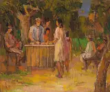 Huang Yu-Cheng, The Park Corner, 1992, Oil on canvas
