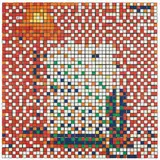 Rubik Three Imaginary Boys by Invader, 2009, Rubik's cubes on perspex, offered Dec 2022