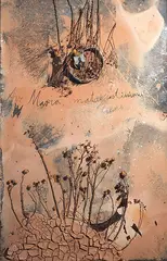Anselm Kiefer, Ave Maria, Mater Castissima, 2007, Oil, acrylic, shellac, iron, roses, lead, clay and cardboard on plywood under glass