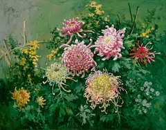 Liu Guoshu, Flowers, 1998, Oil on canvas