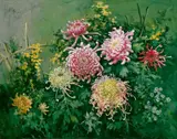 Liu Guoshu, Flowers, 1998, Oil on canvas