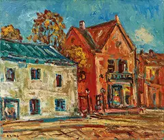 Scenery in Europe by Sanlang Yang, Oil on canvas, sold Dec 2016