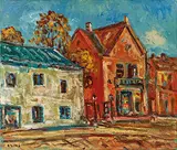 Sanlang Yang, Scenery in Europe, Oil on canvas