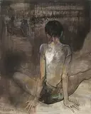 Jean Jansem, Le Danseur assis, 1968, Oil on canvas