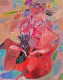 Michell Hwang, Red Woman with Black Cat