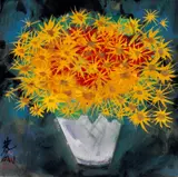Lin Fengmian, Bottled Flowers, 1960s, Ink and color on paper