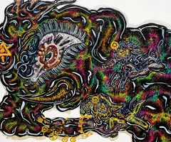 Miwa Komatsu, The Same Way, Jumping to the Future, 2019, Acrylic on canvas