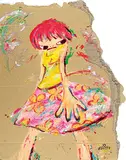 Floral Mini Dress by Ayako Rokkaku, 2008, Acrylic on cardboard, sold Dec 2018