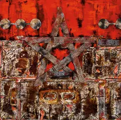Quantum Red Star by Huang Gang, 2007, Mixed media on board, sold Nov 2011