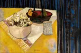 René Genis, La jatte de champignons, 1989, Oil on canvas