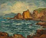 Sanlang Yang, Sea Scenery, Oil on canvas