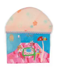 Cider's Room by Tomoko Nagai, Watercolor and collage on paper, sold Dec 2021