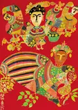 Hong Tong, Guanyin & Matsu, c.1970-1980, Oil, watercolor, ink on stencil