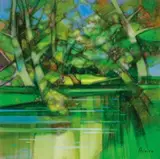 Camille Hilaire, L'étang de Diane, 1990, Oil on canvas