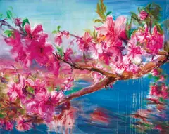 Zhou Chunya, Peach Blossoms Series 2006 – Glamorous Lake, 2006, Oil on canvas