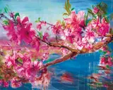 Zhou Chunya, Peach Blossoms Series 2006 – Glamorous Lake, 2006, Oil on canvas