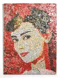 Ng Lung Wai, Audrey Hepburn, 2015, 1960s European stickpin badges on canvas