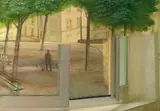Taï Hoi-Ying, La Place, 1982-1984, Tempera and oil on canvas, mounted onto board