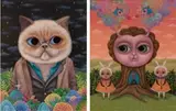 Chang Chia-ying, Persian is Staring Left ; Dryad is Staring Right (a set of 2), 2014, Acrylic on canvas