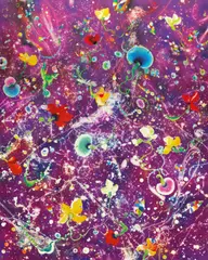 Thierry Feuz, Purple Atlas Sirocco, 2021, Lacquer, oil, acrylic and glitter on canvas