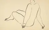Sitting Nude by Sanyu, 1920s-1930s, Ink on paper, sold Jun 2019
