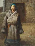 Luo Zhongli, Girl with Blue Turban, 1988, Oil on canvas